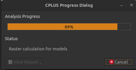 Processing dialog running