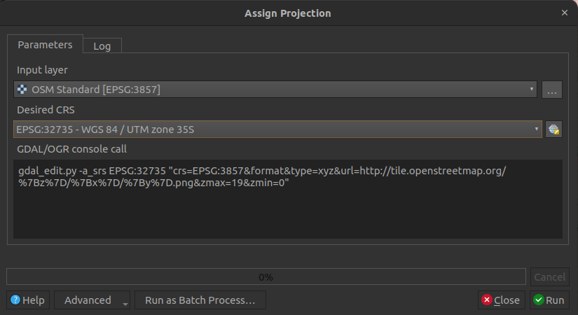 QGIS assign projection