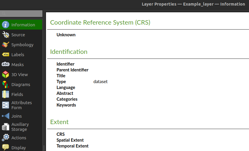 QGIS layer information