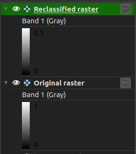 QGIS reclassified raster