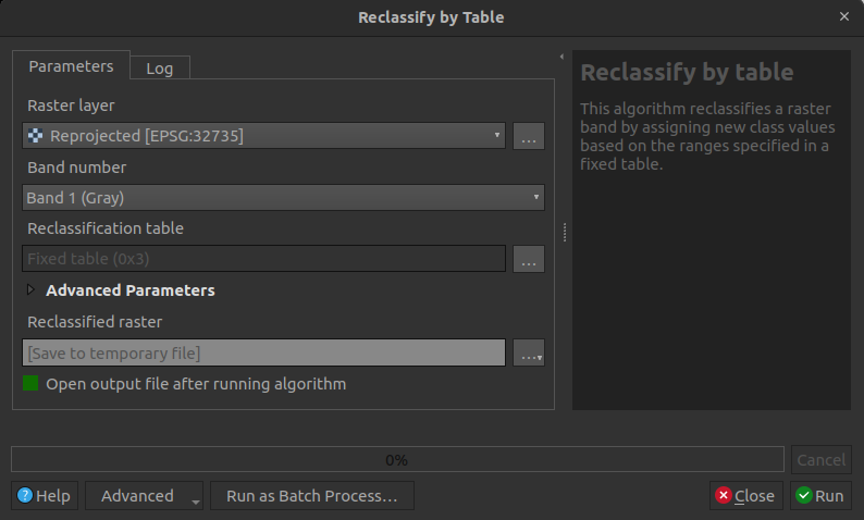 QGIS Reclassify tool