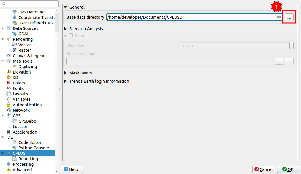 General setting options