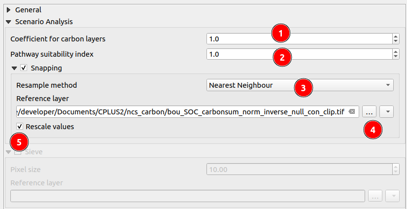 Scenario setting options