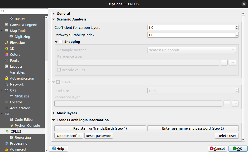 CPLUS settings