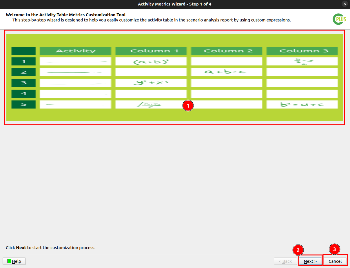 Activity Metrics Wizard 1