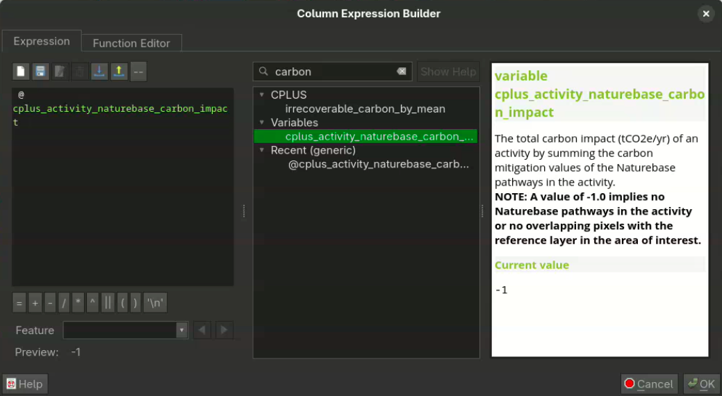 cplus_activity_naturebase_carbon_impact variable