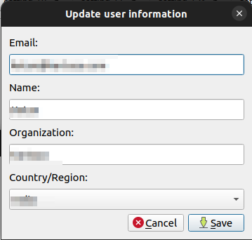 Update profile form