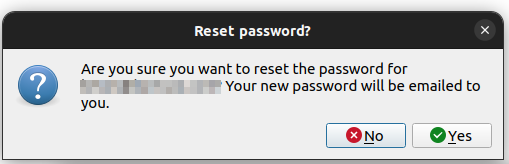 Reset password confirmation