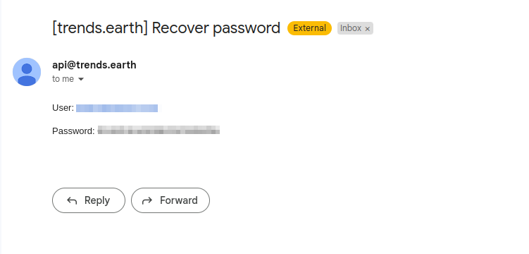 New password email