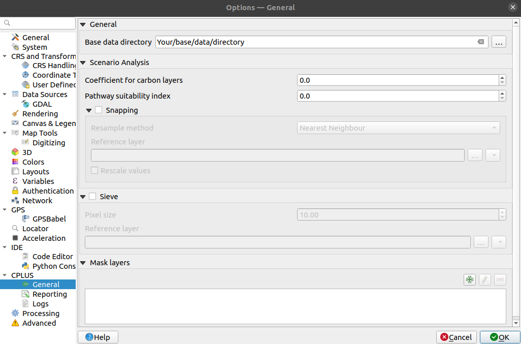 general settings