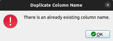 Duplicate Column Error