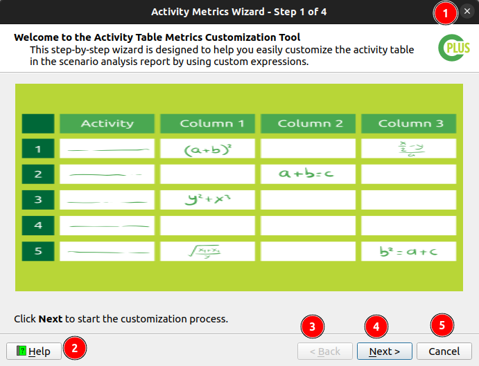 Activity Metrics Wizard