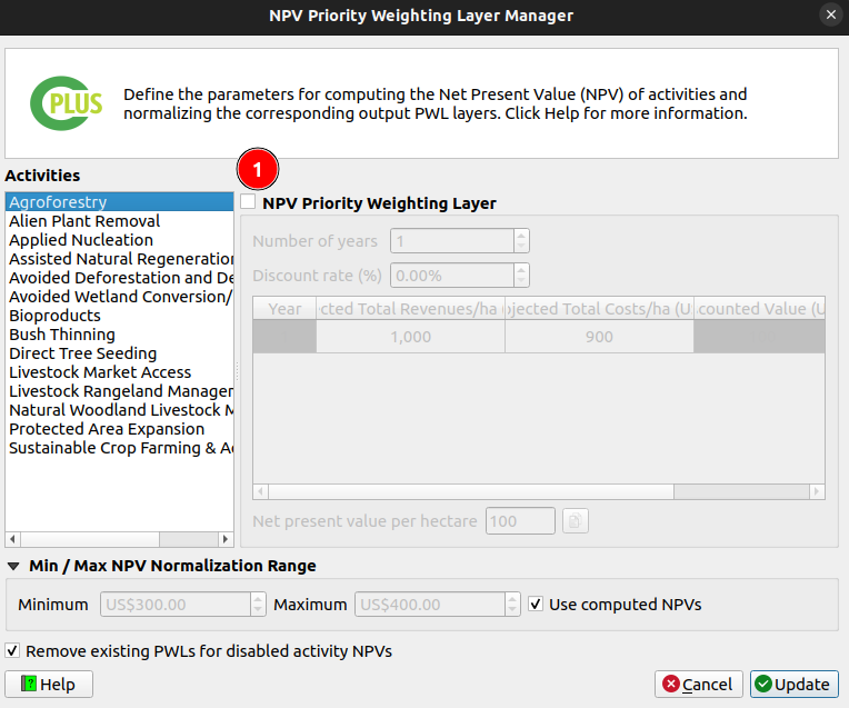 NPV window