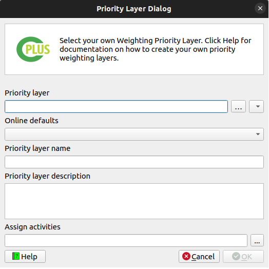 Priority Layer Dialog