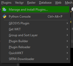 QGIS plugin manager