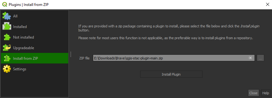 QGIS install from ZIP